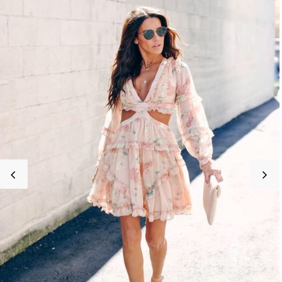 floral chiffon ruffle dress